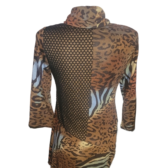 Le Grenier Multi Patterned Animal Print Cowl Neck Sweater S - Picture 6 of 7